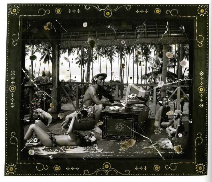 “Extradition With Computer,” 2006, C-Print. After moving to Bali, Bickerton embraced a more figurative style that incorporated hyperrealism, exoticism and sexuality.Credit...Ashley Bickerton, via Gagosian
